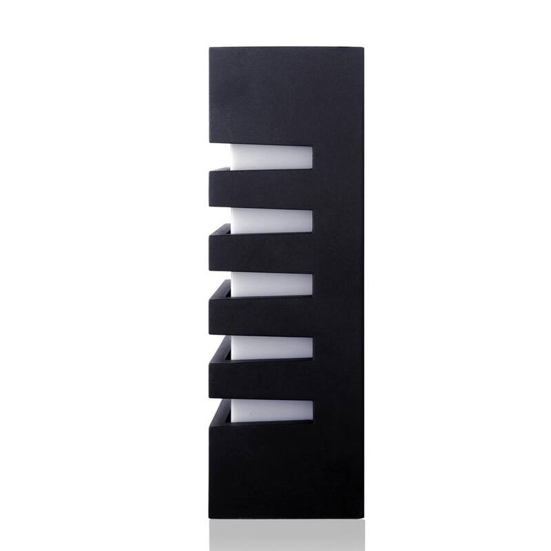 C Cattleya 9.75 in. Linterna de Pared para Exteriores de Aluminio Fundido Negro con LED - CA1915-W