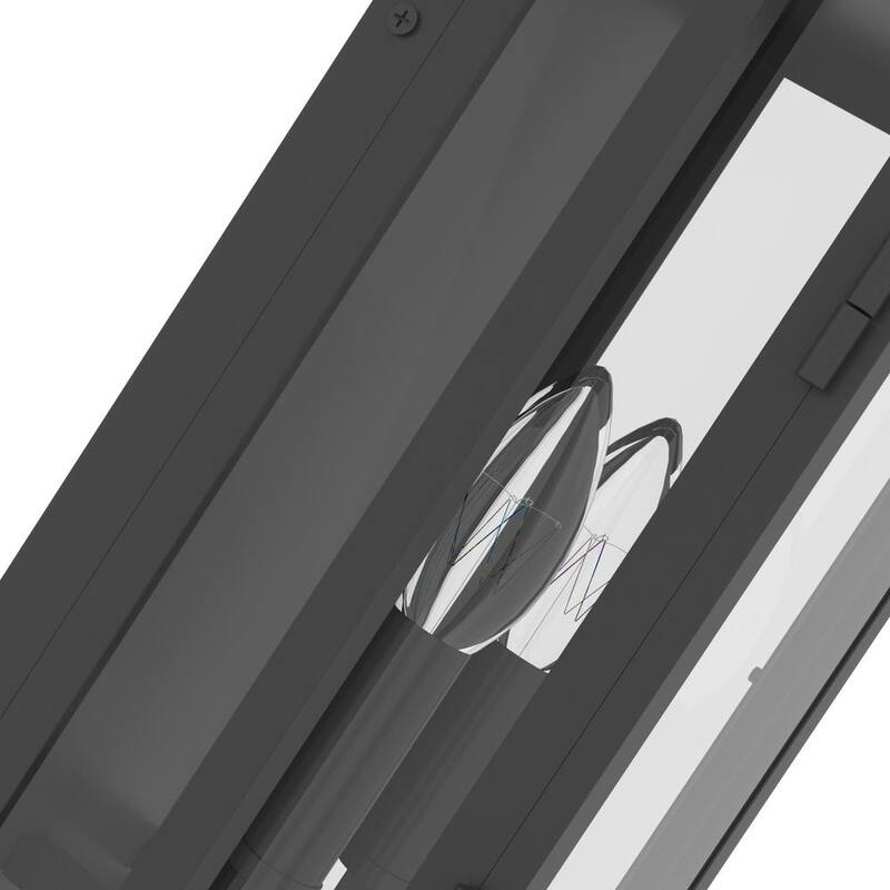 Lámpara de pared exterior con cableado duro Maxax Decorators 21.46 in. Negro Arena al Anochecer a Amanecer de 2 luces con No incluir bombillas - 7030-2BK
