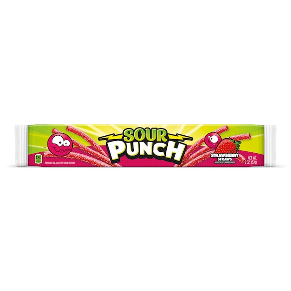 Sour Punch - Fresas Sour Punch en pajas de 2 oz., paquete de 288 - 8053