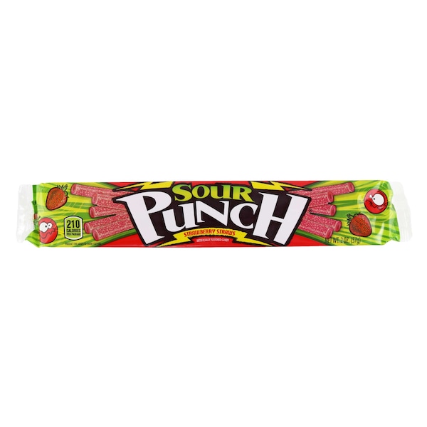 Sour Punch - Fresas Sour Punch en pajas de 2 oz., paquete de 288 - 8053
