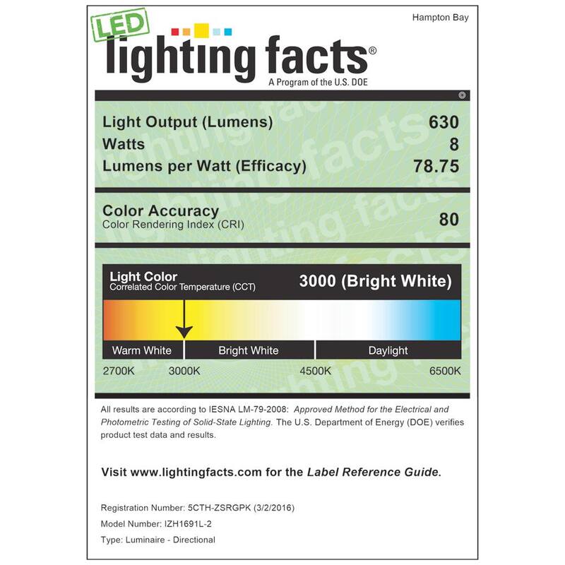 Luz de pared para exteriores Hampton Bay de 10 pulgadas en bronce con LED integrado y montaje duro - Lámpara linterna aplique de luz - IZH1691L-2