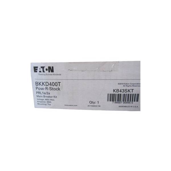 Eaton Molded Case Breakers MCCBs Main Breaker Kit 3P 400A 480V 50/60Hz EA 3 Phase - BKKD400T