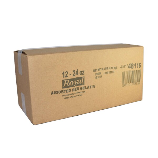 Mezcla de gelatina Royal Clabber Girl surtida de colores rojos 24 oz. Bolsa, paquete de 12 - 48116