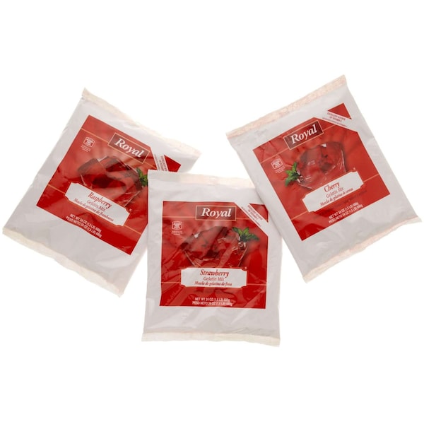 Mezcla de gelatina Royal Clabber Girl surtida de colores rojos 24 oz. Bolsa, paquete de 12 - 48116