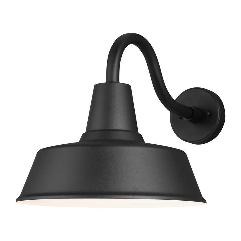 Luminaria de Granero de Generación de Iluminación con 1 Luz en Negro Mate, Moderna Linterna de Pared de Granja al Aire Libre de Tamaño Mediano - 8737401-12