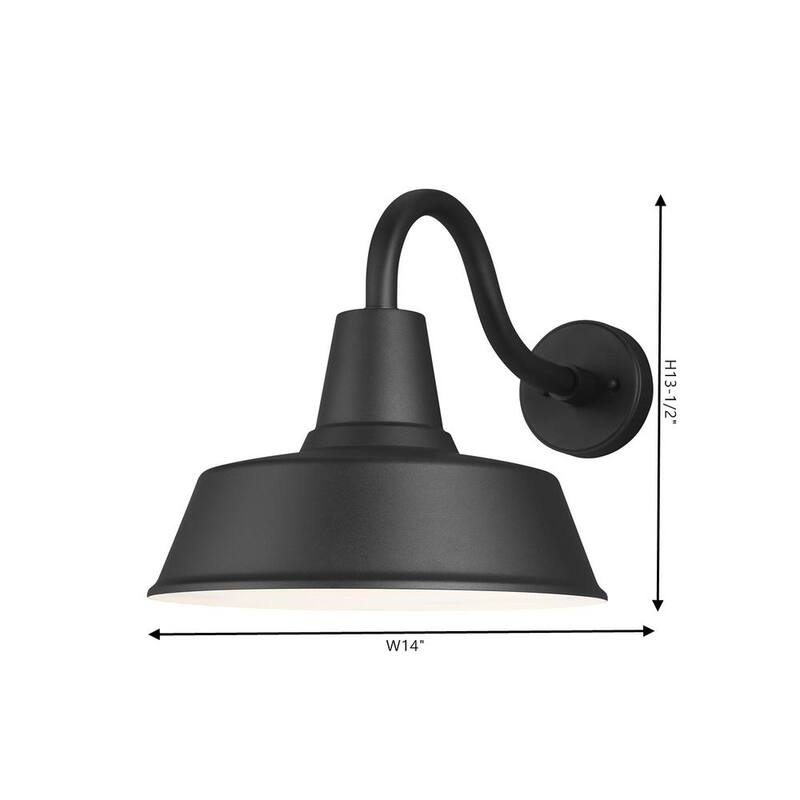 Luminaria de Granero de Generación de Iluminación con 1 Luz en Negro Mate, Moderna Linterna de Pared de Granja al Aire Libre de Tamaño Mediano - 8737401-12
