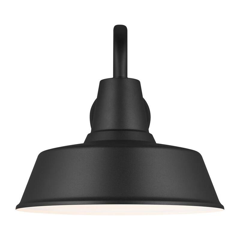 Luminaria de Granero de Generación de Iluminación con 1 Luz en Negro Mate, Moderna Linterna de Pared de Granja al Aire Libre de Tamaño Mediano - 8737401-12