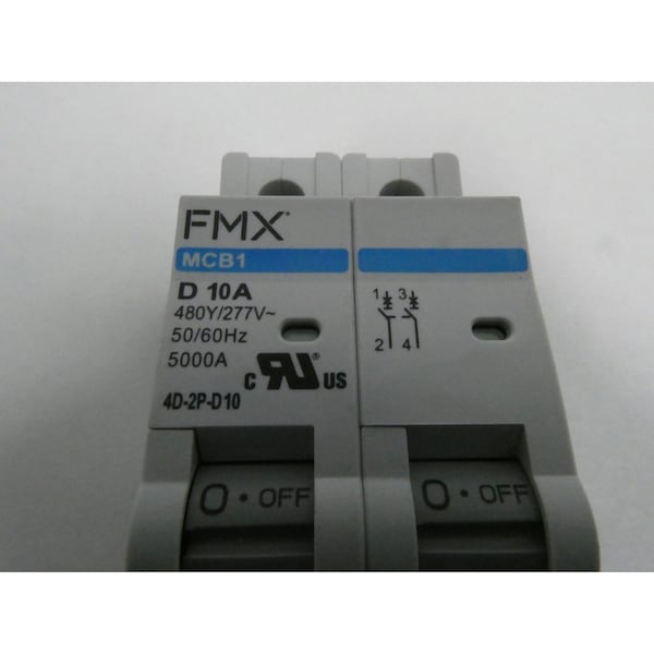 Fmx 2P 10A AMP 480V-AC MINIATURE CIRCUIT BREAKER - MCB1 4D-2P-D10
