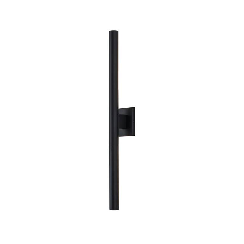 C Cattleya 26 pulgadas Negro 2-Luz 26-Watt Regulable LED Exterior Hardwired Linterna de Pared Lámpara de Aplique con Difusor de Vidrio Esmerilado - HLA2479-SW