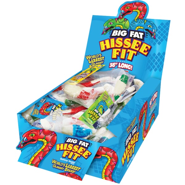 Hissee Fit Gran Serpiente de Goma Hissee Fit 7.0 oz., Caja de Exhibición, Paquete de 72 - 35770