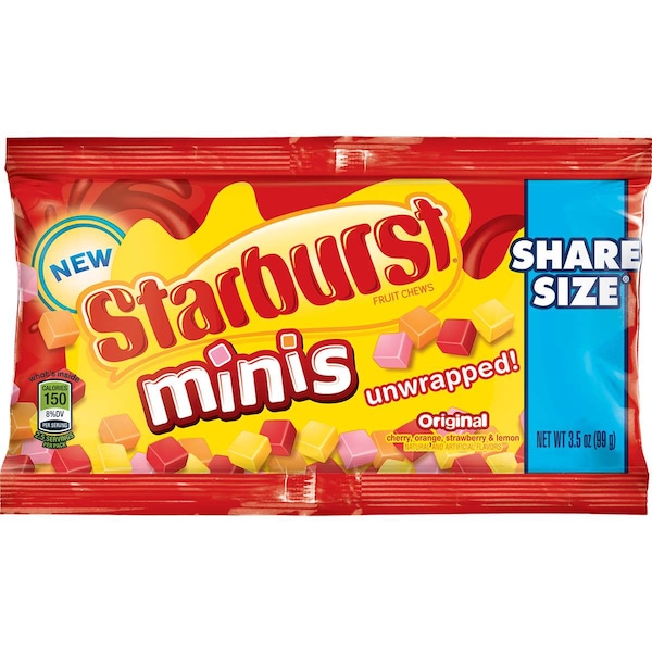 Starburst Original Desenvuelto Dulces de Fruta masticables Bolsa de 3.5 oz., paquete de 90 - 349026