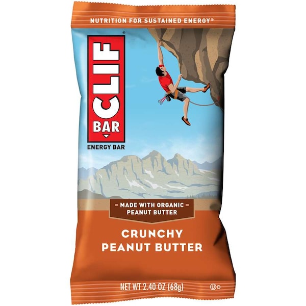 Barra de energía Clif Clif Bar Crunchy Peanut Butter de 2.4 oz., paquete de 192 - 160008