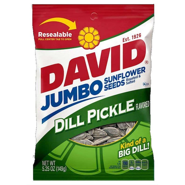 Semillas de Girasol David David Pepinillos en Vinagre 5.25 oz., paquete de 12 - 2620046462