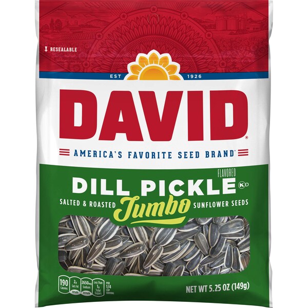 Semillas de Girasol David David Pepinillos en Vinagre 5.25 oz., paquete de 12 - 2620046462