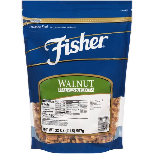 Mitades y piezas de nuez Fisher Fisher, 32 oz., PK3 - 18860A