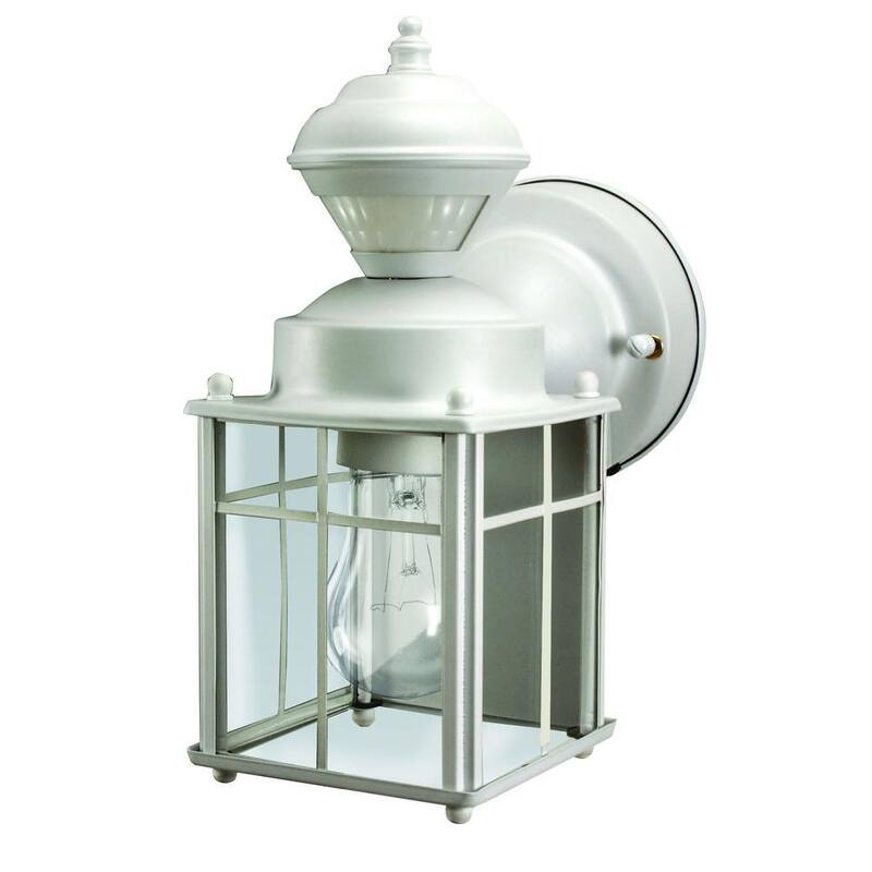 Heath Zenith Bayside Mate Blanco Granja Sensor de Movimiento de 150 Grados Exterior 1 Luz Aplique de Pared - HZ-4132-MW