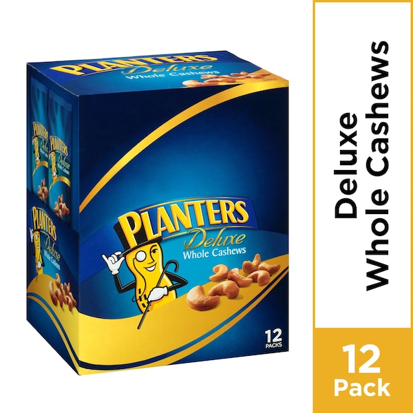 Tubo de 2.25 oz de Cacahuates Deluxe Cashews de Kraft Planters, PK72 - 00029000015784