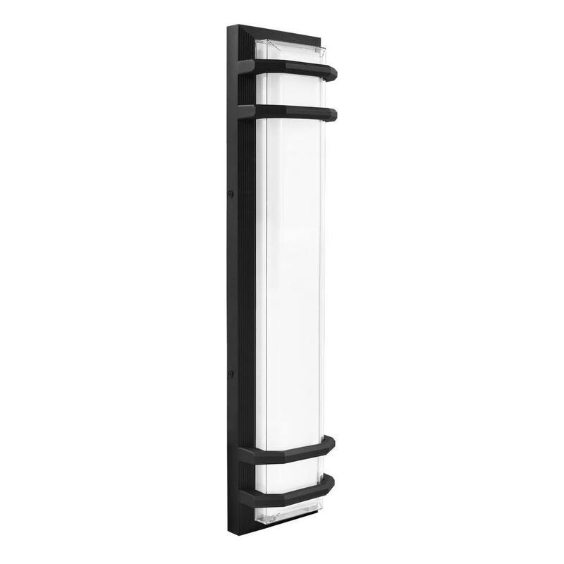 LUXRITE 23.62 pulgadas en negro Aplique de pared LED para exteriores accesorio de luz 3CCT 3000K-5000K 20 watts certificado ETL a prueba de agua IP65 - LR40317-1PK