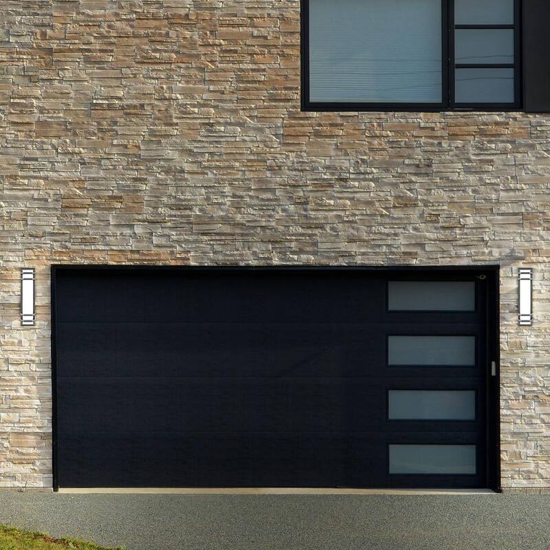 LUXRITE 23.62 pulgadas en negro Aplique de pared LED para exteriores accesorio de luz 3CCT 3000K-5000K 20 watts certificado ETL a prueba de agua IP65 - LR40317-1PK