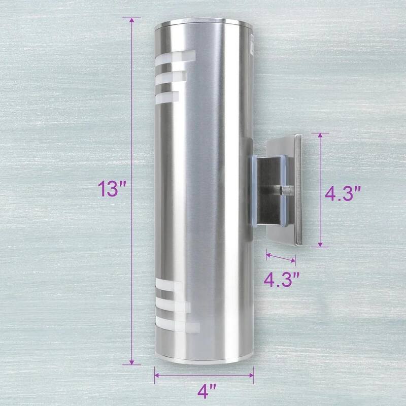 ZACHVO Lámpara de pared de exterior con armazón de plata con dos luces - Sconce Armada con instalación eléctrica - X001QJJIPD