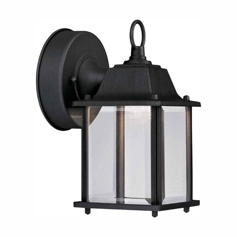 Lámpara de pared con luz LED integrada de Hampton Bay de 8.375 pulgadas en negro para uso en exteriores (Paquete de 2) - HB7002-05-2