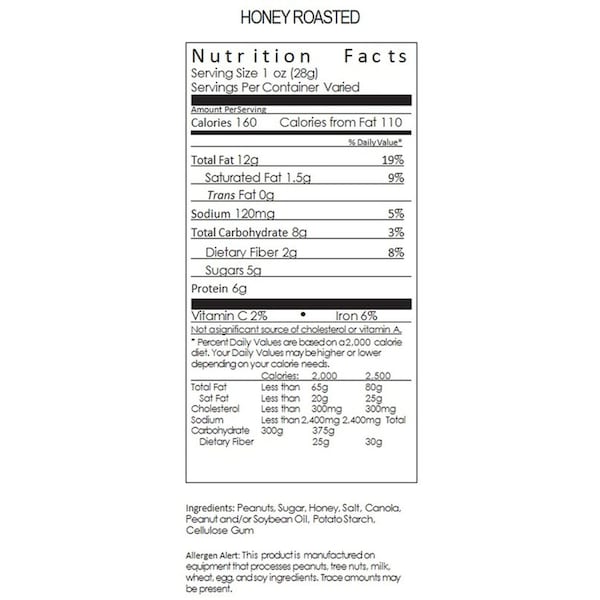 El título traducido al español mexicano sería: "The Carolina Nut Co Cacahuates Tostados con Miel en lata de 12 oz - 11075"