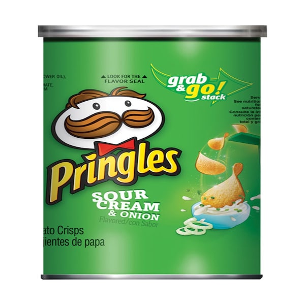 Papas Pringles de crema agria y cebolla 2.5 oz lata - 3800084560