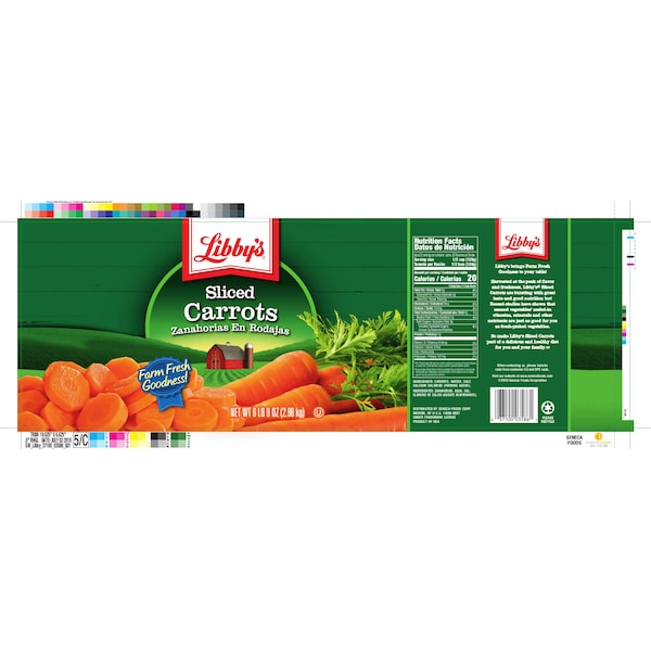 Zanahorias rebanadas medianas Libby's Libby con bajo contenido de sodio de 105 oz., Paquete de 6 - F003710003586.