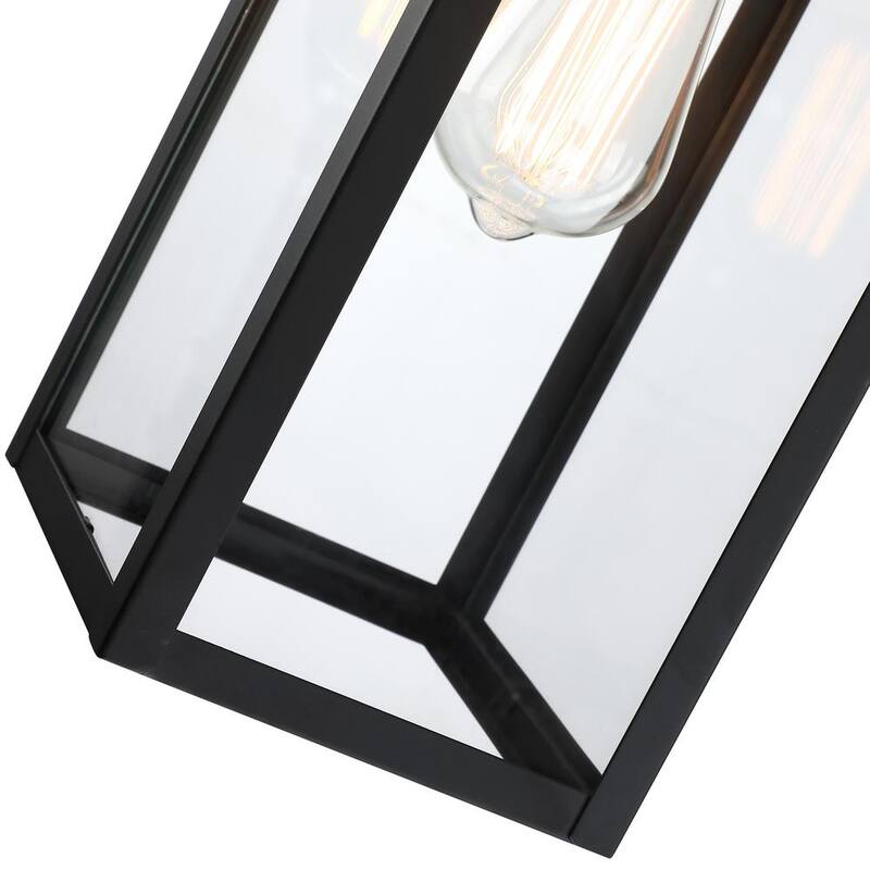Pia Ricco 1-Luz Aplique de Pared Exterior Impermeable Negro para Exteriores - 1JAY-12191M