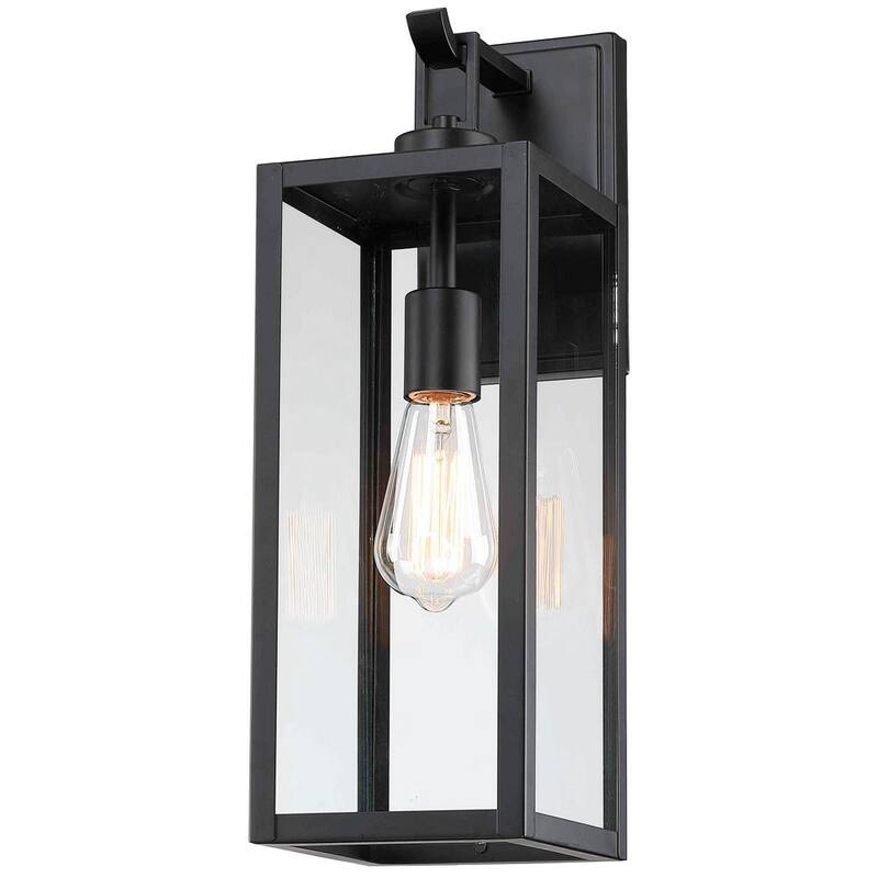Pia Ricco 1-Luz Aplique de Pared Exterior Impermeable Negro para Exteriores - 1JAY-12191M
