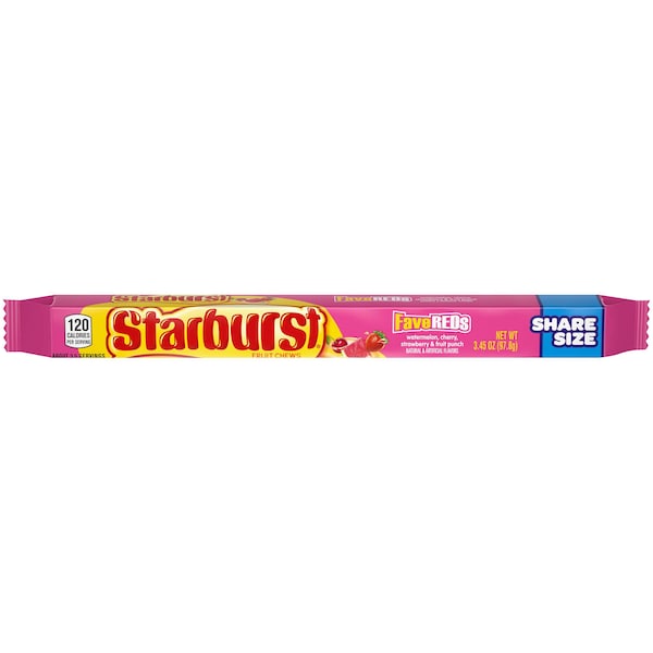 Starburst Favereds Dulce de Fruta con Masticable, 3.45 oz., PK144 - 282807