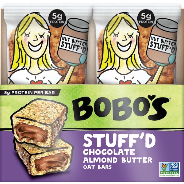 Barras de Avena Bobo's Barra Rellena de Mantequilla de Almendra y Chocolate de 2.5 oz., PK48 - 133-D