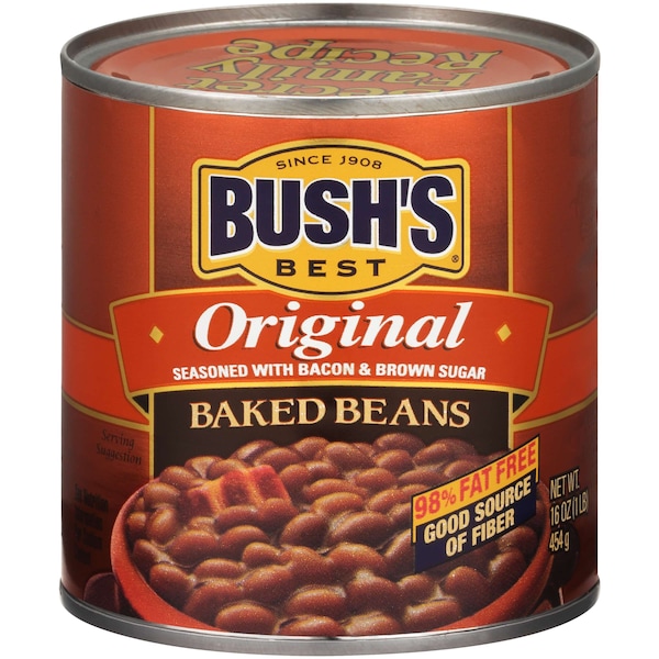 Judías Horneadas Original de Bush's Best en lata de 16 oz, paquete de 12 - 01608