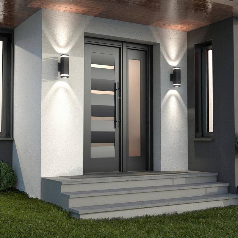 Artika Stark Negro Moderno Inteligente de Anochecer a Amanecer Linterna de Luz Integrada LED para Garaje y Porche con Cableado Duro - APLIQUE DE FAROL - OUT-STW-C