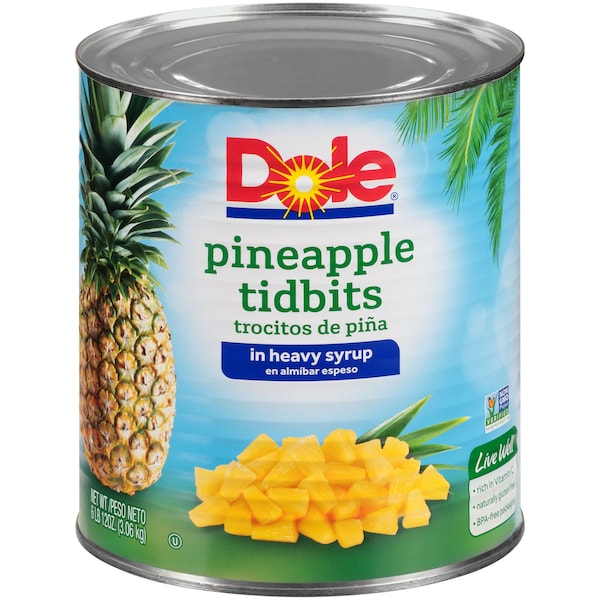 Dole Dole en Almíbar Pesado Trocitos de Piña #10 Lata, Paquete de 6 - 00535.