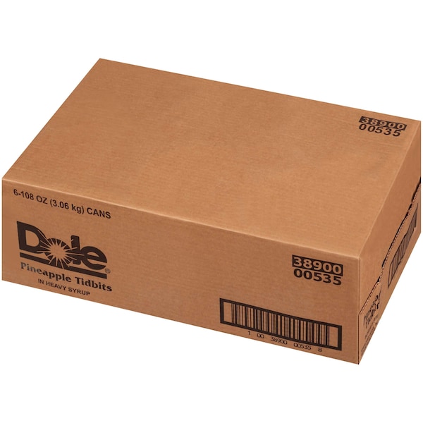 Dole Dole en Almíbar Pesado Trocitos de Piña #10 Lata, Paquete de 6 - 00535.