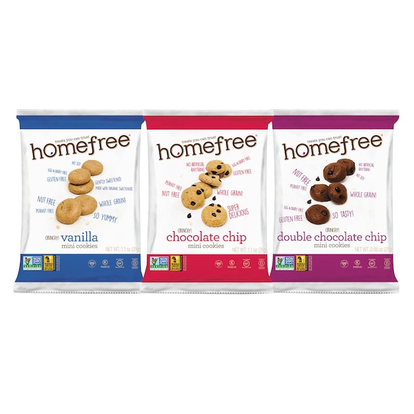Paquete Variado de Galletas Mini sin Gluten de Homefree, 1.1 oz/0.95 oz/1.1 oz, Paquete de 30 - LGFMMIXED30