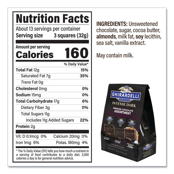 Colección Premium de Chocolate Intenso Ghirardelli, 15.01 oz Bolsa - 31534