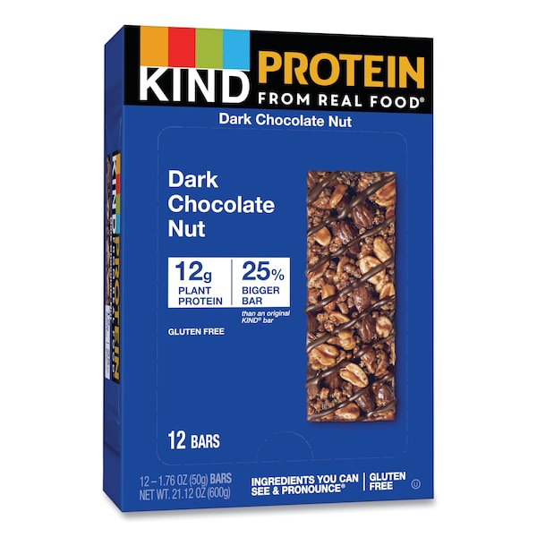 Barras de proteína Kind, Doble Chocolate Oscuro, 1.76 oz, paquete de 12 - 26036