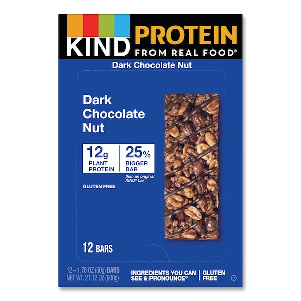 Barras de proteína Kind, Doble Chocolate Oscuro, 1.76 oz, paquete de 12 - 26036