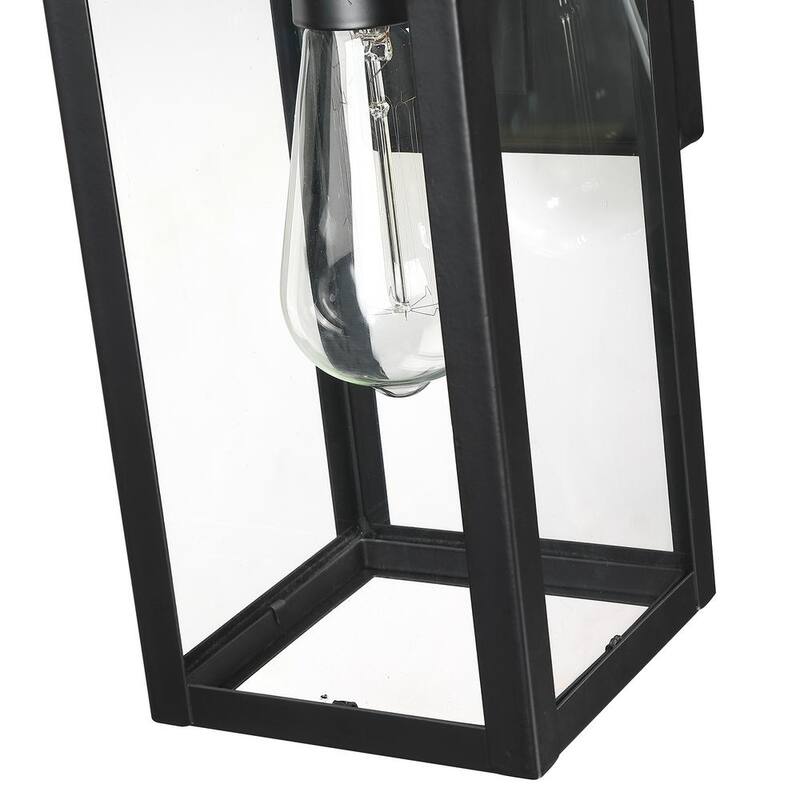 Lámpara de pared exterior Uixe de 1 luz en color negro mate con sensor crepuscular y cristal transparente (paquete de 1) - SSL-12151-PC.