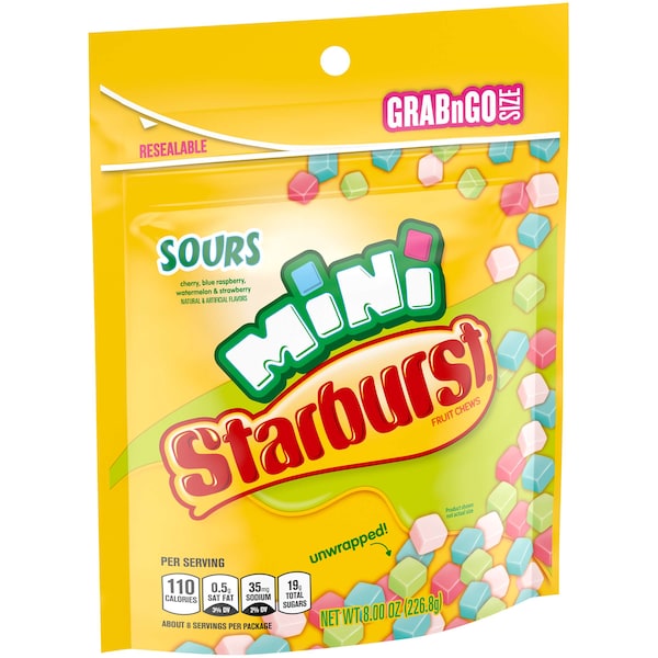 Starburst Starburst Minis Sours Bolsa de pie de 8 oz., paquete de 8 - 391342