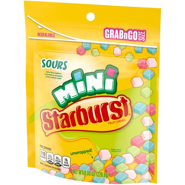 Starburst Starburst Minis Sours Bolsa de pie de 8 oz., paquete de 8 - 391342