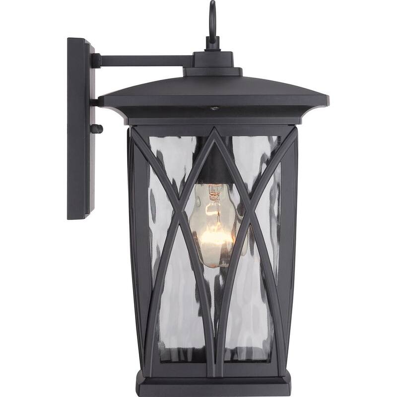 Lámpara de pared exterior negra Quoizel Grover de 1 luz - GVR8408K
