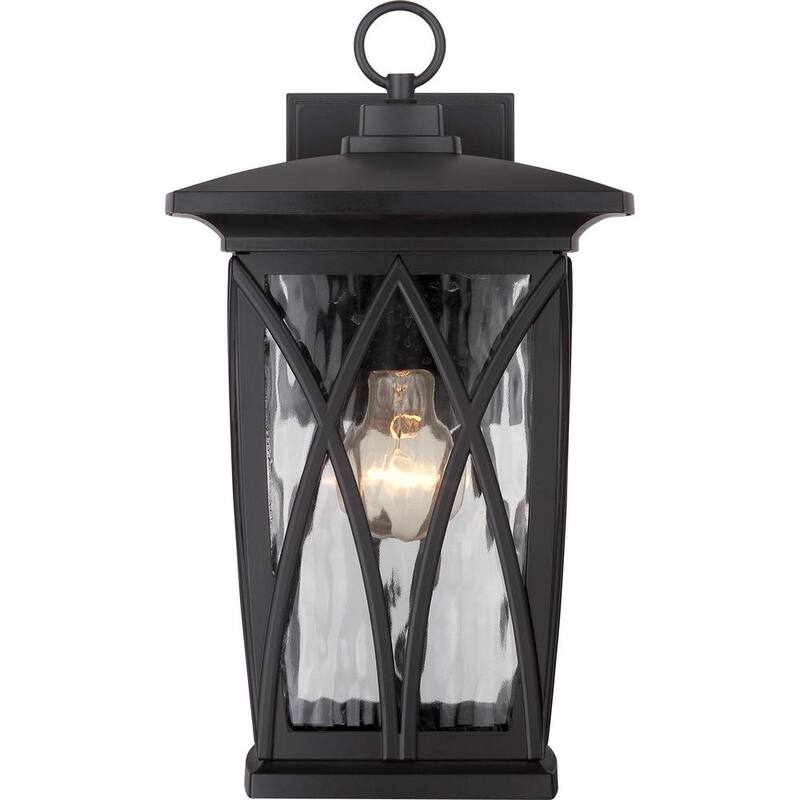 Lámpara de pared exterior negra Quoizel Grover de 1 luz - GVR8408K