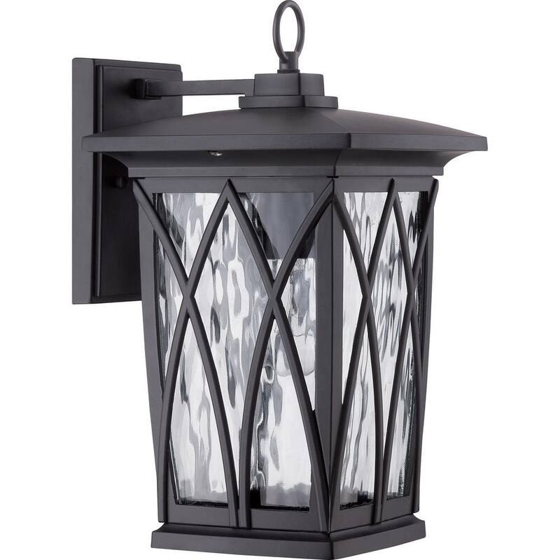Lámpara de pared exterior negra Quoizel Grover de 1 luz - GVR8408K