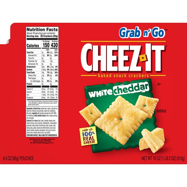 Cheez-It Sunshine Galleta de Queso Cheddar Blanco 3 oz. Bolsa, PK36 - 2410031532
