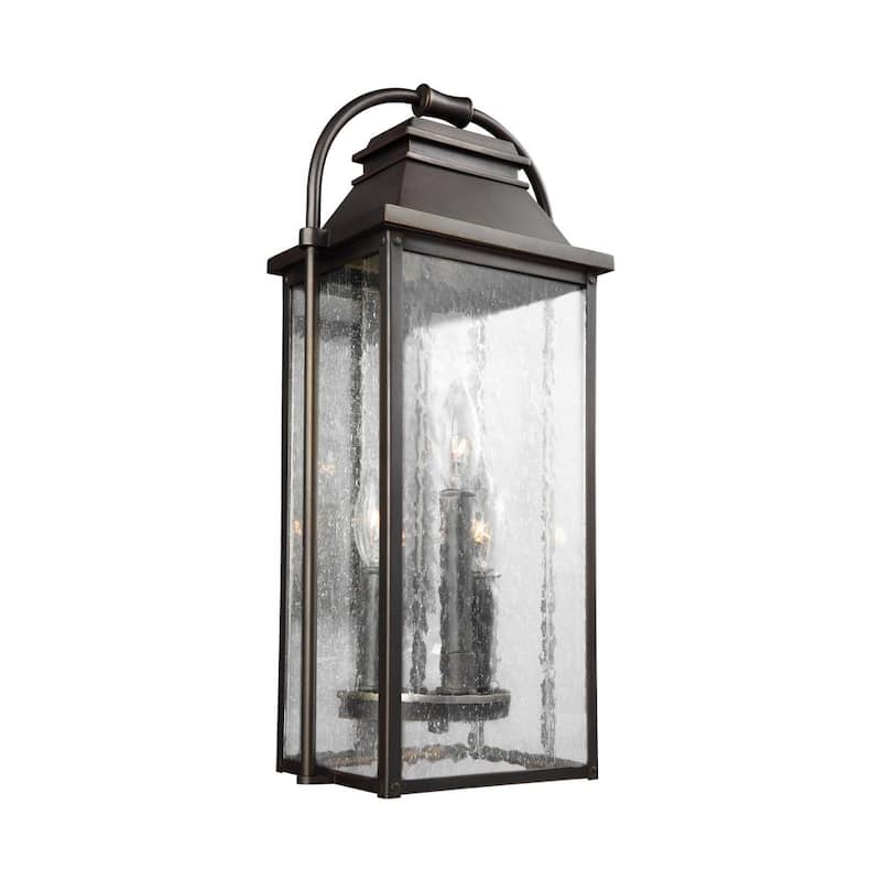 Generación de iluminación Wellsworth 3-Light Antique Bronze Outdoor 18.25 in. Aplique de linterna de pared - OL13200ANBZ