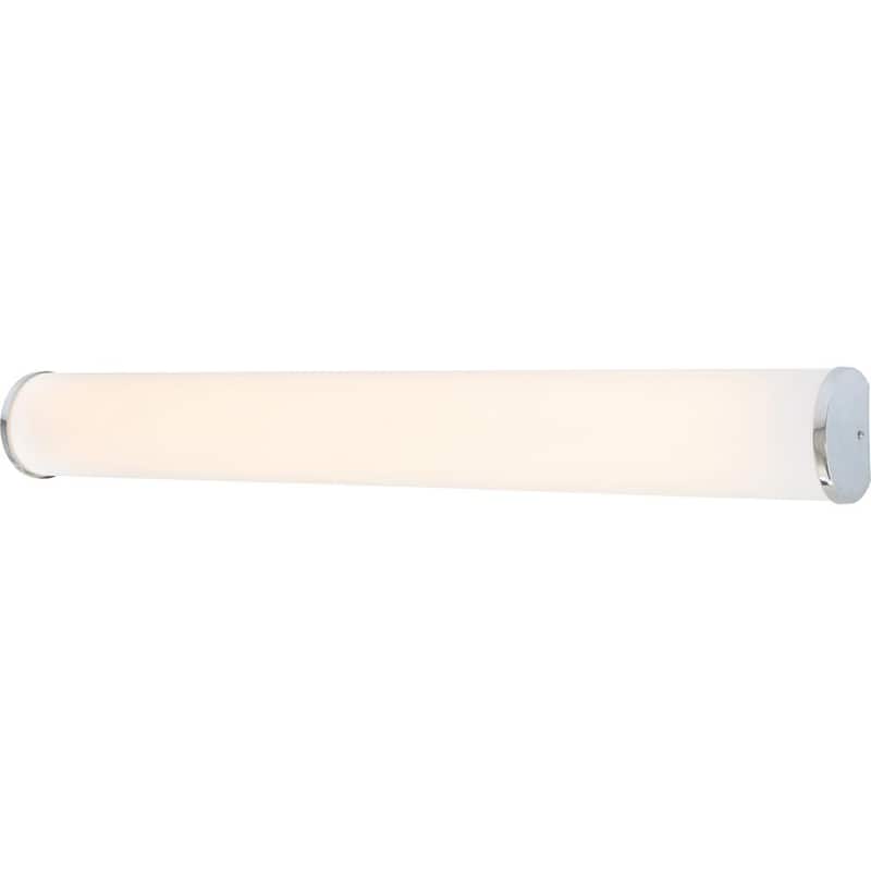 Iluminación volumétrica grande de 1 luz, LED cromado para interior/exterior, luz/barra de tocador con montaje en pared, con tubo difusor acrílico blanco - V6183-3