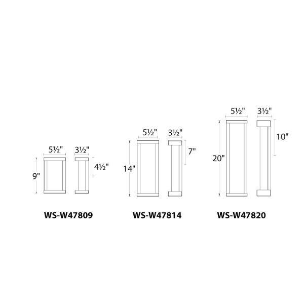 Aplique de pared exterior LED integrado en negro de 14 pulgadas, 3000K - WS-W47814-BK de WAC Lighting.